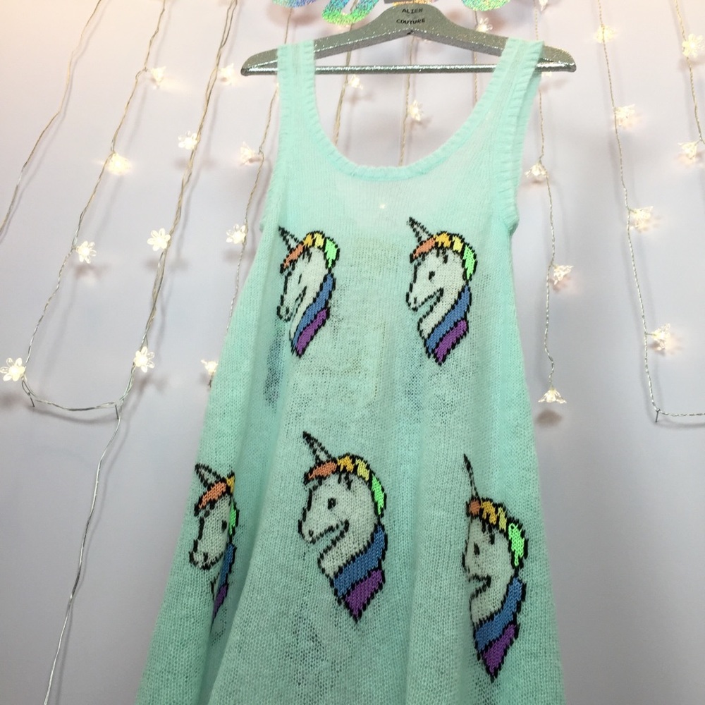 Wildfox Unicorn Lightweight Sweater Dress Tunic - Picture 5 of 8